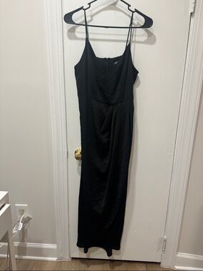 EXPRESS Black Slip Maxi Dress with Spaghetti Straps